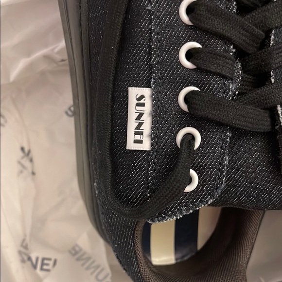 Sunnei Black Denim Lace Up Sneakers - Picture 4 of 5